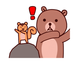 Tiny squirrel and big bear sticker #14608180