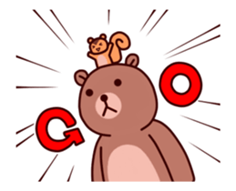 Tiny squirrel and big bear sticker #14608183
