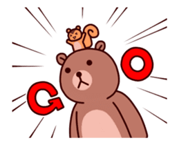 Tiny squirrel and big bear sticker #14608183