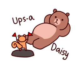 Tiny squirrel and big bear sticker #14608184