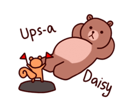 Tiny squirrel and big bear sticker #14608184