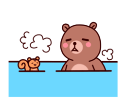 Tiny squirrel and big bear sticker #14608185