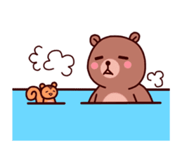 Tiny squirrel and big bear sticker #14608185