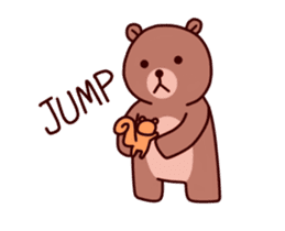 Tiny squirrel and big bear sticker #14608187