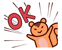 Tiny squirrel and big bear sticker #14608188