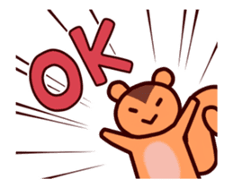 Tiny squirrel and big bear sticker #14608188