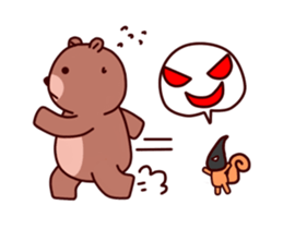 Tiny squirrel and big bear sticker #14608190