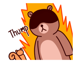 Tiny squirrel and big bear sticker #14608191