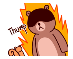 Tiny squirrel and big bear sticker #14608191