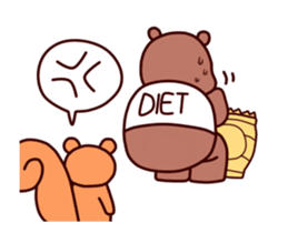 Tiny squirrel and big bear sticker #14608192