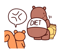 Tiny squirrel and big bear sticker #14608192