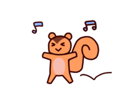 Tiny squirrel and big bear sticker #14608193
