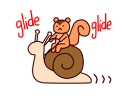 Tiny squirrel and big bear sticker #14608195