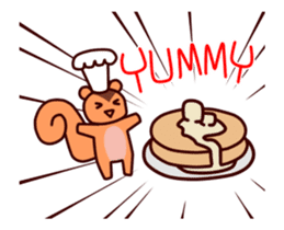 Tiny squirrel and big bear sticker #14608196