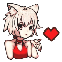 cat girl in a red dress