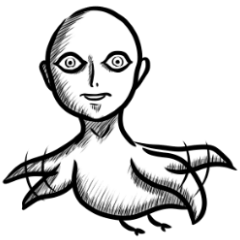 Human face birds Sticker