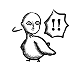 Human face birds Sticker sticker #14614318