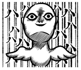 Human face birds Sticker sticker #14614327