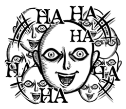 Human face birds Sticker sticker #14614328