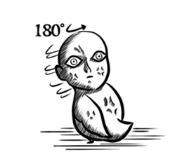 Human face birds Sticker sticker #14614331