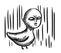 Human face birds Sticker sticker #14614332