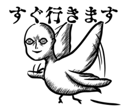 Human face birds Sticker sticker #14614334