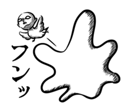 Human face birds Sticker sticker #14614336