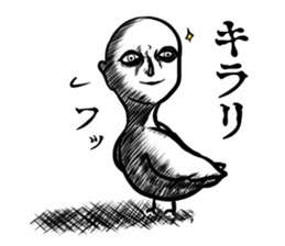 Human face birds Sticker sticker #14614338