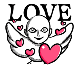 Human face birds Sticker sticker #14614340