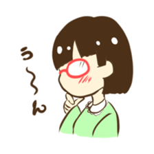 Girl of red glasses sticker #14619359