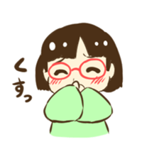 Girl of red glasses sticker #14619360