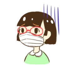 Girl of red glasses sticker #14619368