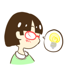 Girl of red glasses sticker #14619378