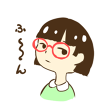 Girl of red glasses sticker #14619379