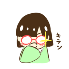 Girl of red glasses sticker #14619380