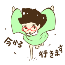 Girl of red glasses sticker #14619383