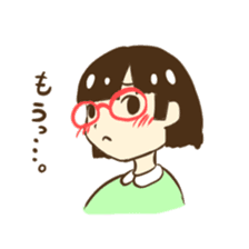 Girl of red glasses sticker #14619388