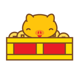 gold pig06 moving(^o^) sticker #14627210