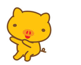 gold pig06 moving(^o^) sticker #14627223