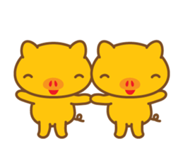 gold pig06 moving(^o^) sticker #14627225