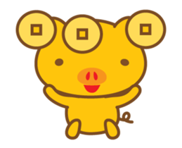 gold pig06 moving(^o^) sticker #14627229