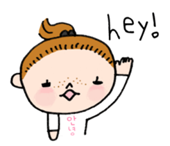 Anni & Yon say hello in English sticker #14627878