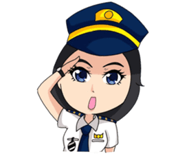 female pilot sticker #14632305