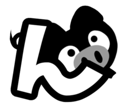 Black cute pig(Hiragana version2) sticker #14634037