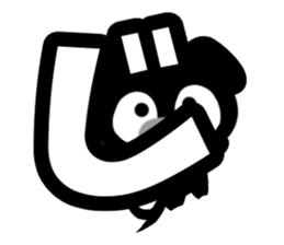 Black cute pig(Hiragana version2) sticker #14634044