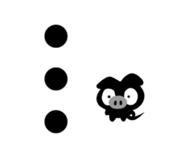 Black cute pig(Hiragana version2) sticker #14634068