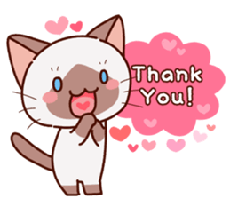 Siamese cat who speaks politely sticker #14634218