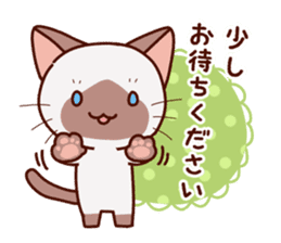 Siamese cat who speaks politely sticker #14634223