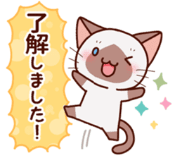 Siamese cat who speaks politely sticker #14634240