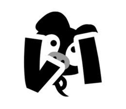 Black cute pig(Hiragana version1) sticker #14634295